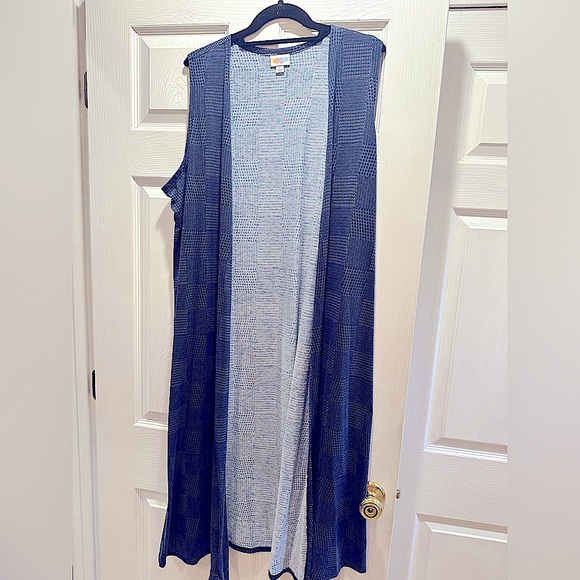 Lularoe Dark Blue patchwork Joy - Picture 1 of 3